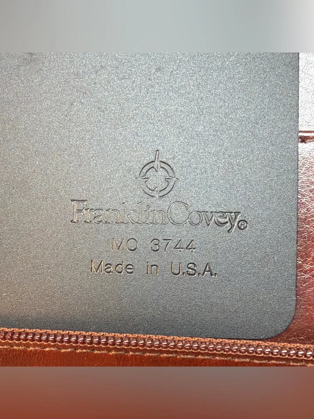 VTG 1999 FRANKLIN COVEY Full Grain Leather 7-Ring Planner Binder ORGANIZER  USA